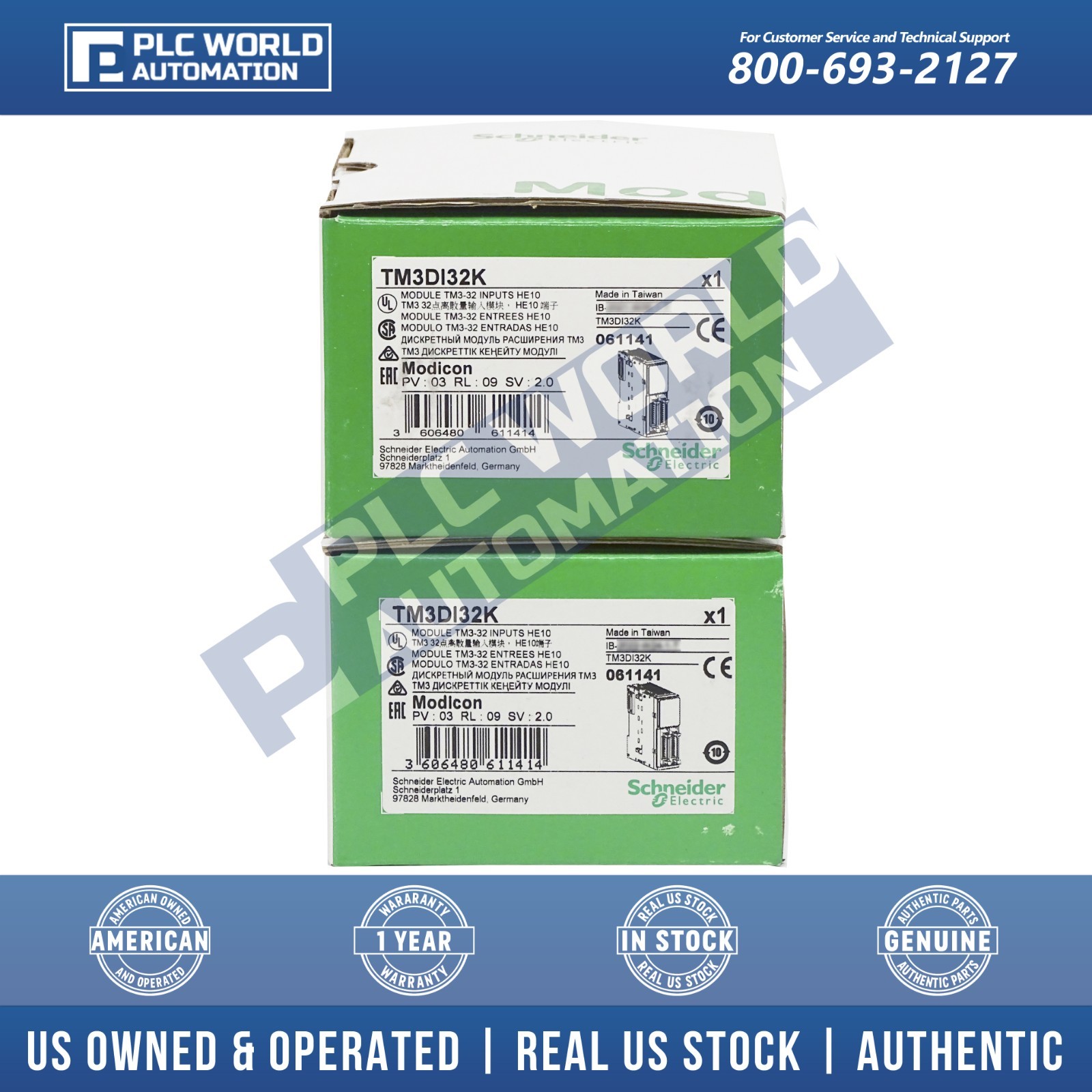 Schneider TM3DI32K Modicon TM3-32 Discrete Input, 24 VDC, 32 Inputs, Brand New