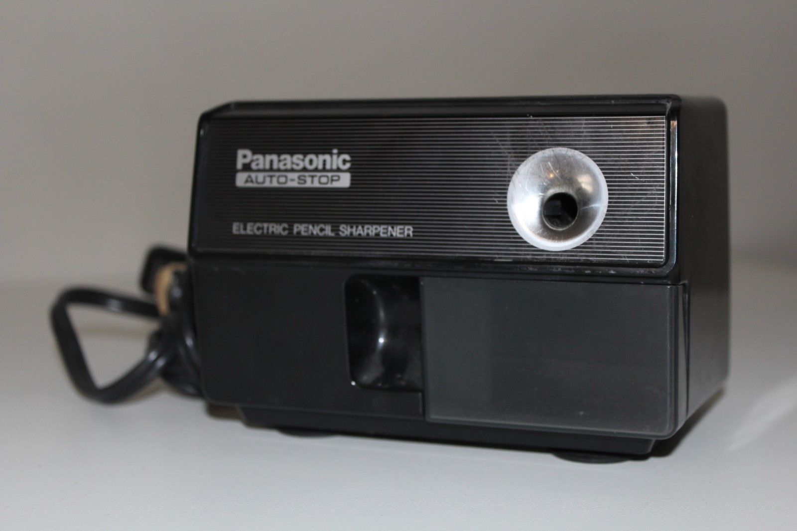 Vintage Panasonic KP-110 Auto-Stop Electric Pencil Sharpener Striped Black Work