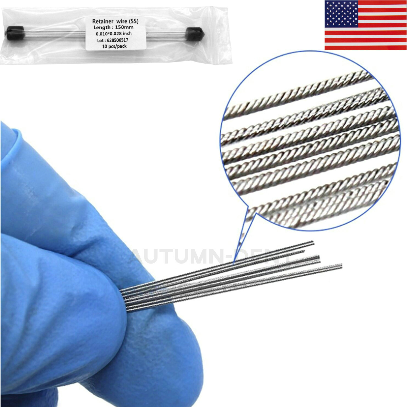 Dental Orthodontic Lingual Retainer Wire Stainless Steel Flat Strand 0.010x.028