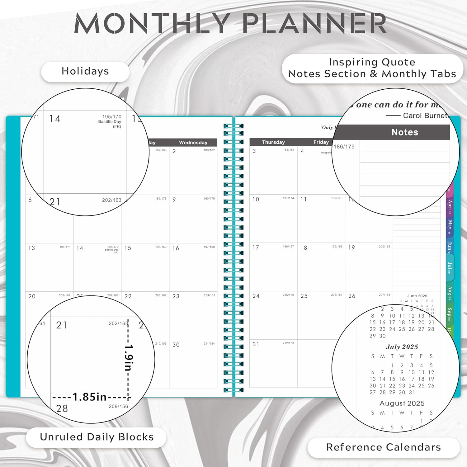2025-2028 Monthly Planner/Calendar – 3 Year Monthly Planner 2025-2028, Jul.2025