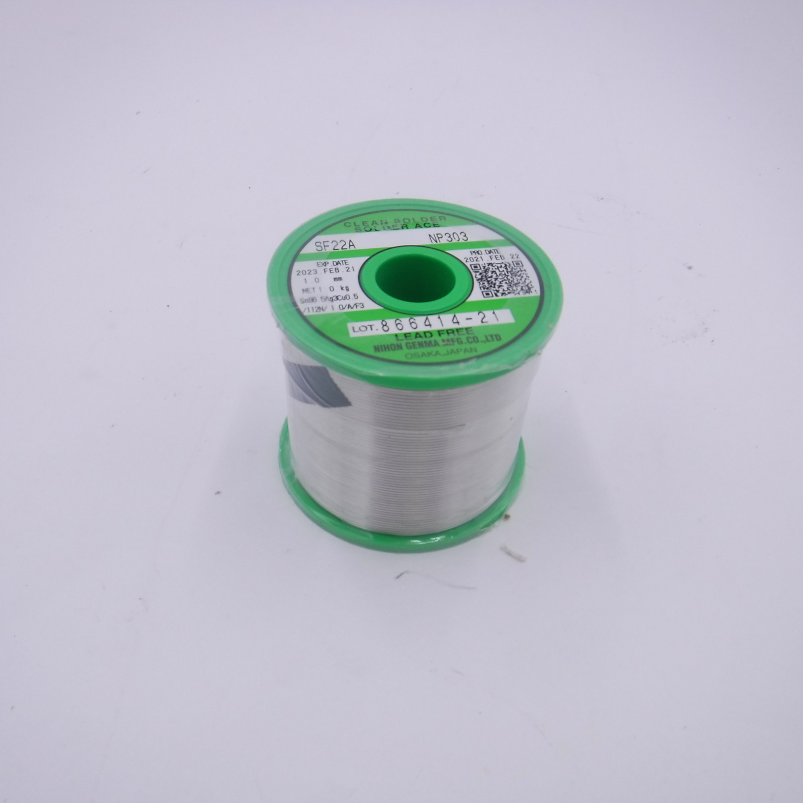 1Kg (2.2Lbs)Nihon Genma SF22A NP303 Clean Lead Free Solder 1.0mm Sn96.5Ag3Cu0.5
