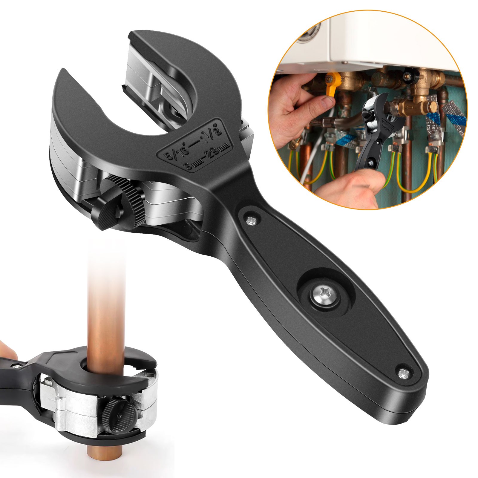 Ratcheting Tubing Cutter Tool Copper PVC Pipe Ratchet Tube 8-29mm Tube Cutter