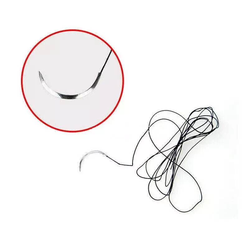 12 Pcs/Box Dental Surgical 3/0 Non Absorbable Suture Silk Braided Train Test 3/0