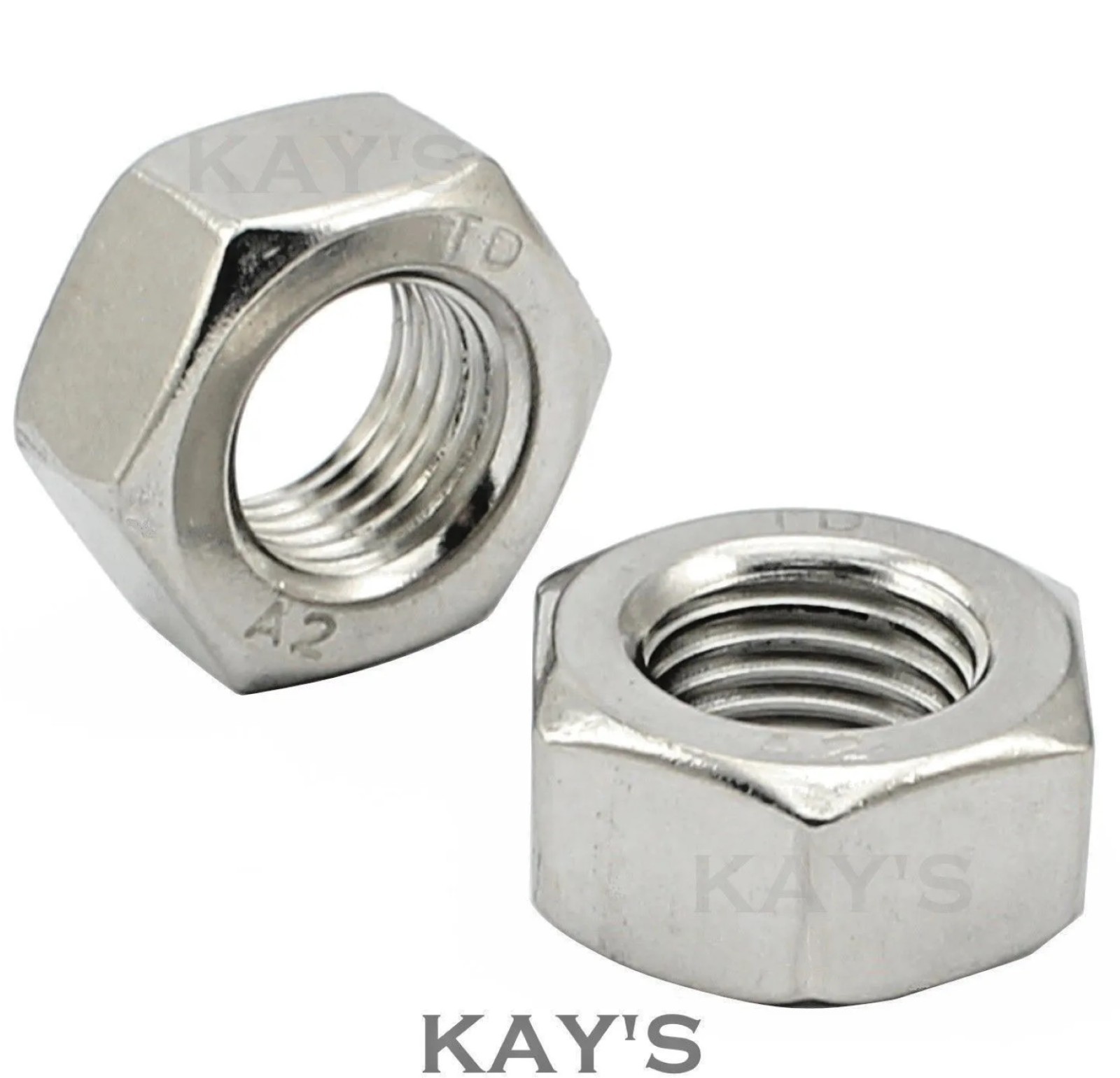 STAINLESS STEEL NUTS FULL FLANGED NYLOC A2-70 M2 M2.5 M3 M4 M5 M6 M8 M10 M12 M16