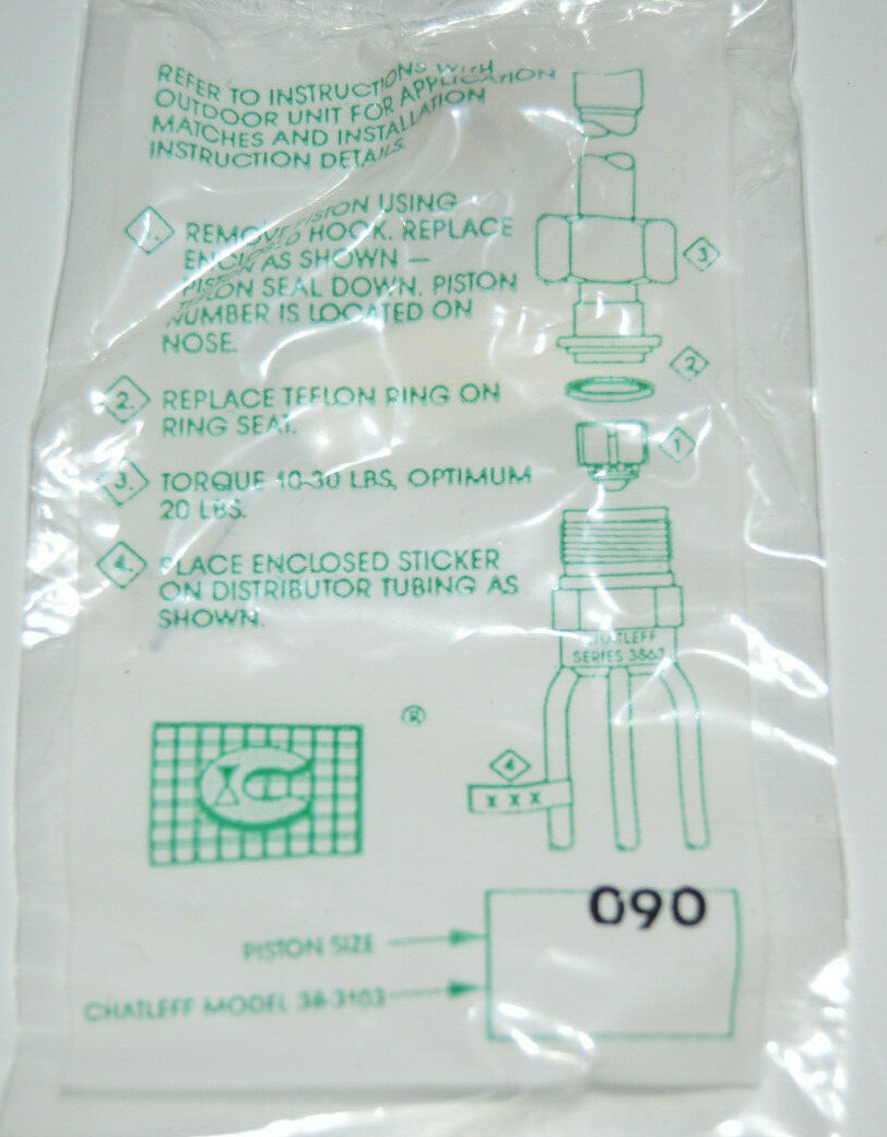 Armstrong Lennox Danfoss HVAC Piston Orifice Kit .090 Orfice Chatleff 38-3103090