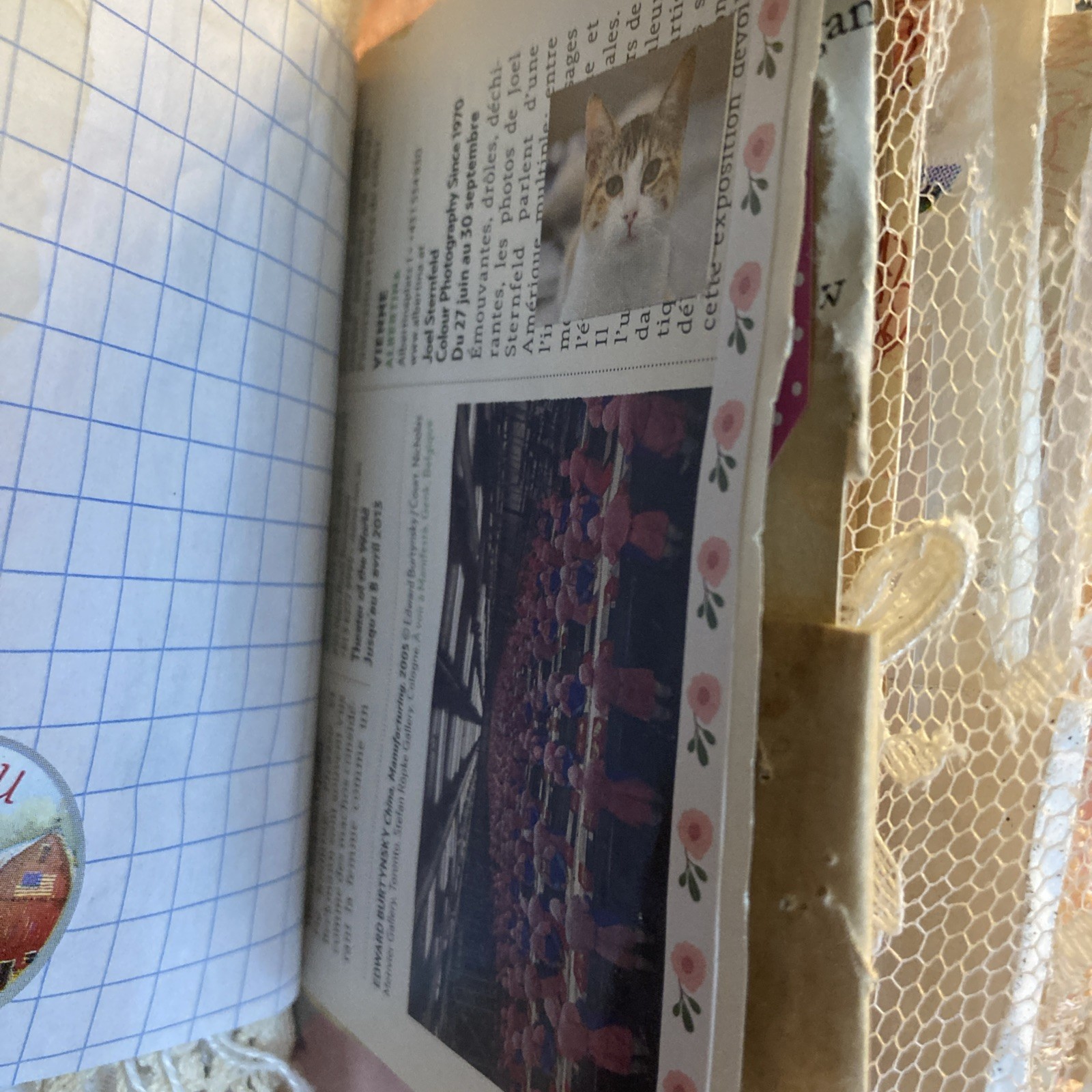 Junk Journal- Grungy, Textile Postcard
