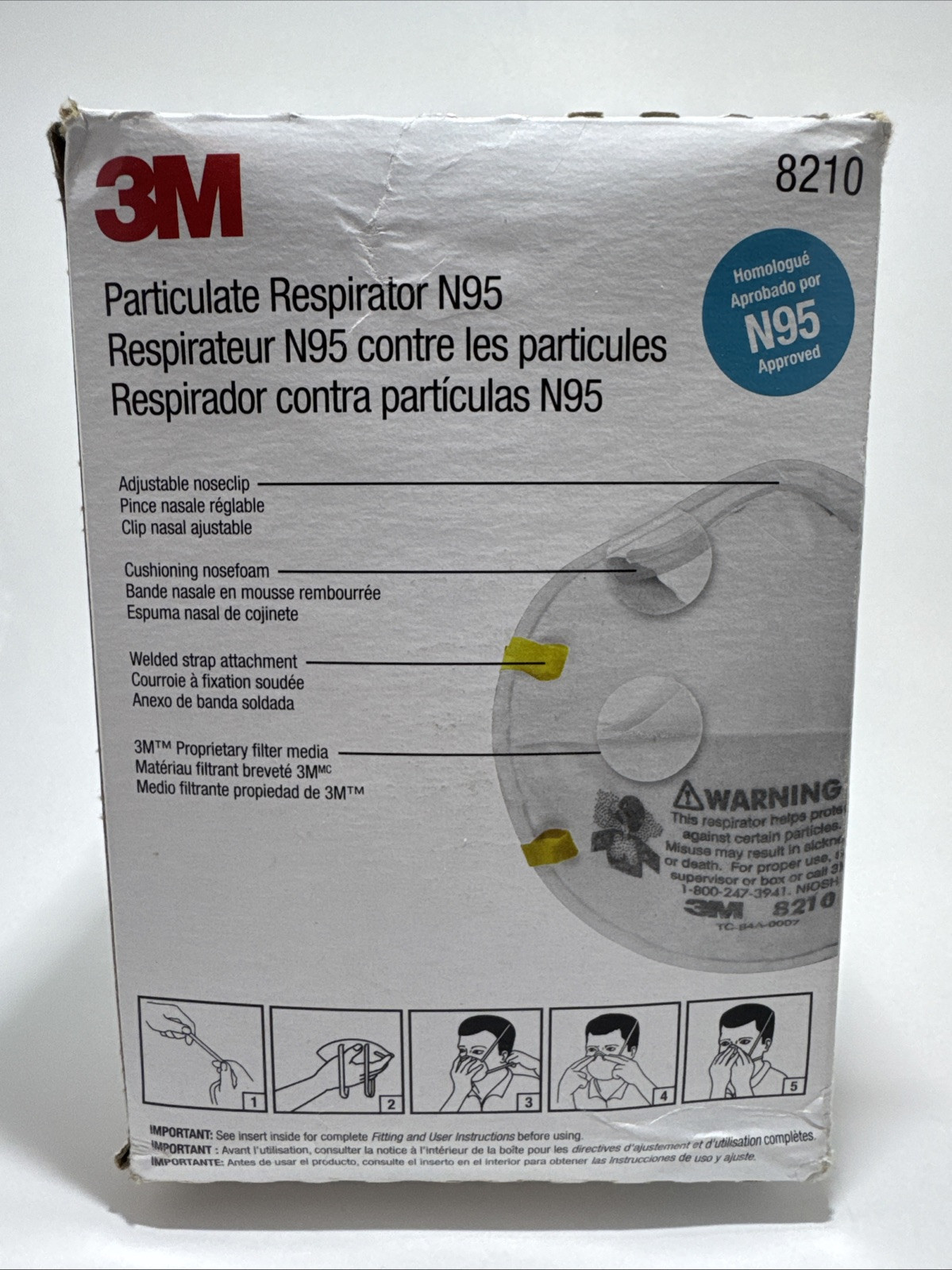 1 Box = 20 3M 8210 N Grade 95 Particulate Respirator Expires in 03/2026