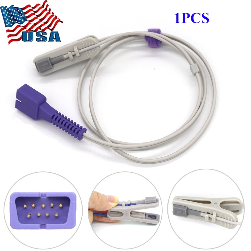 Compatible with Nellcor Oximax Pulse Oximeter SpO2 Sensor Adult Ear Clip, DB9Pin