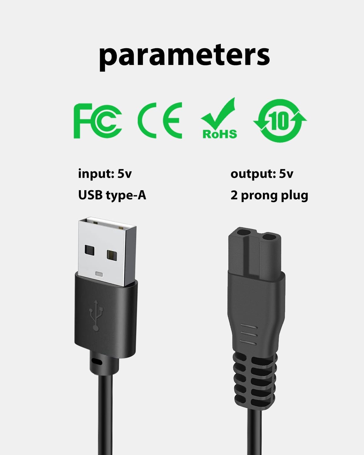 USB Charging Cord Replacement for Pet Clippers Grooming Kits