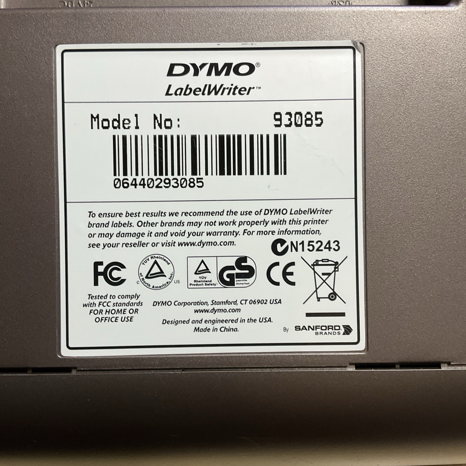 Dymo LabelWriter Twin Turbo Direct Thermal Label Printer 93085 WORKS