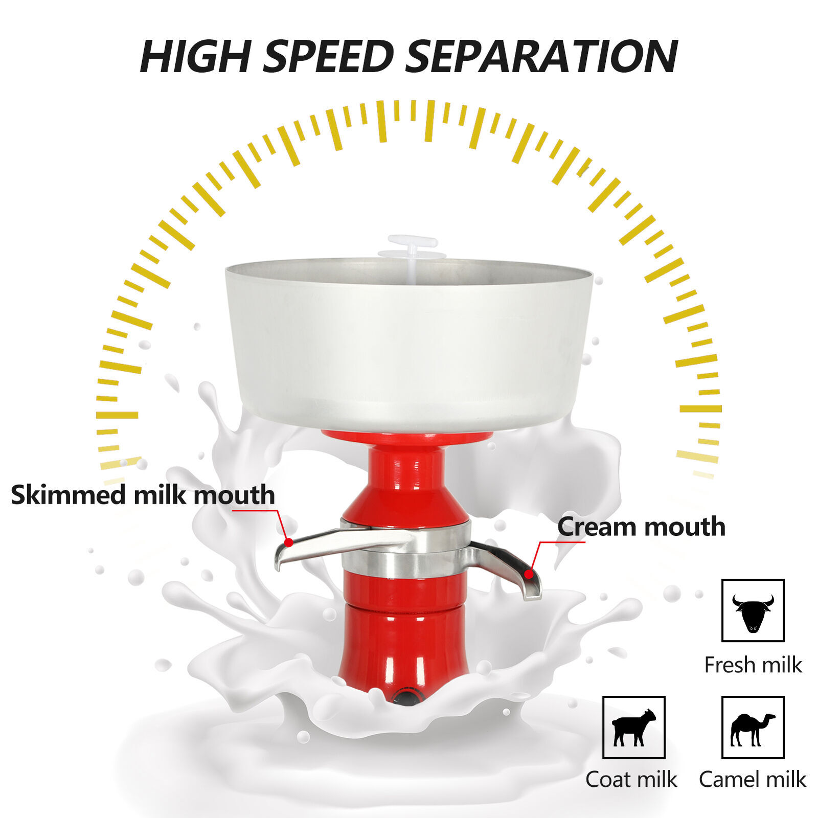 Electric Fresh Milk Cream Separator 110V Centrifugal Machine 100L/H 100W NEW