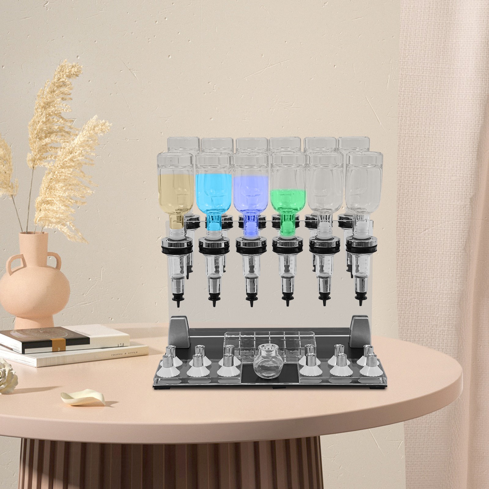 12 Bottles Manual Perfume Dispenser Desktop Perfume Dispenser Machine 200ml