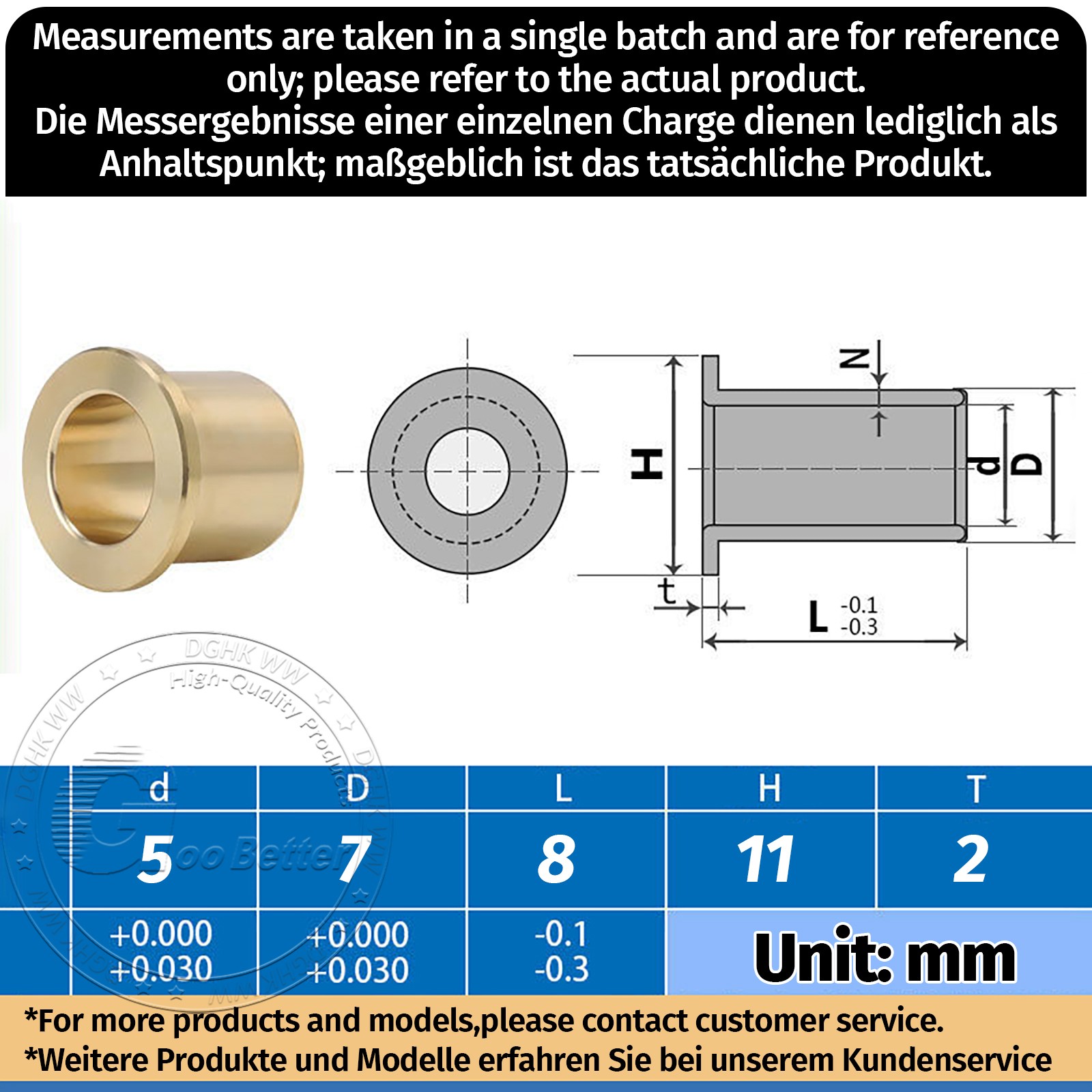 Flange Bushing Sleeve Self Lubricating Bearing Bushing ∅5-60mm Sintered Bronze