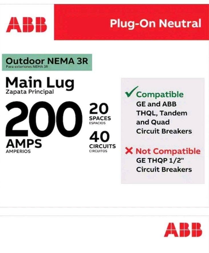 200 Amp 20-Space 40-Circuit Main Lug Outdoor Plug-On Neutral Load Center