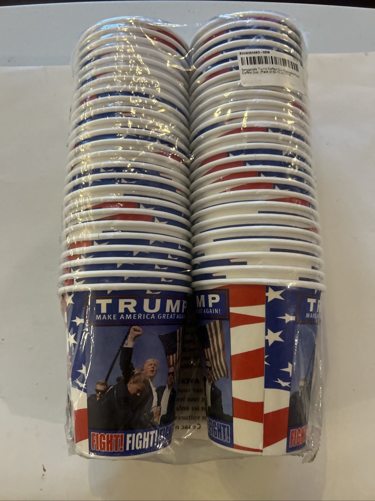 Trump Design Disposable Paper Coffee Cups (10 OZ, 50 Count) For Hot Or Cold