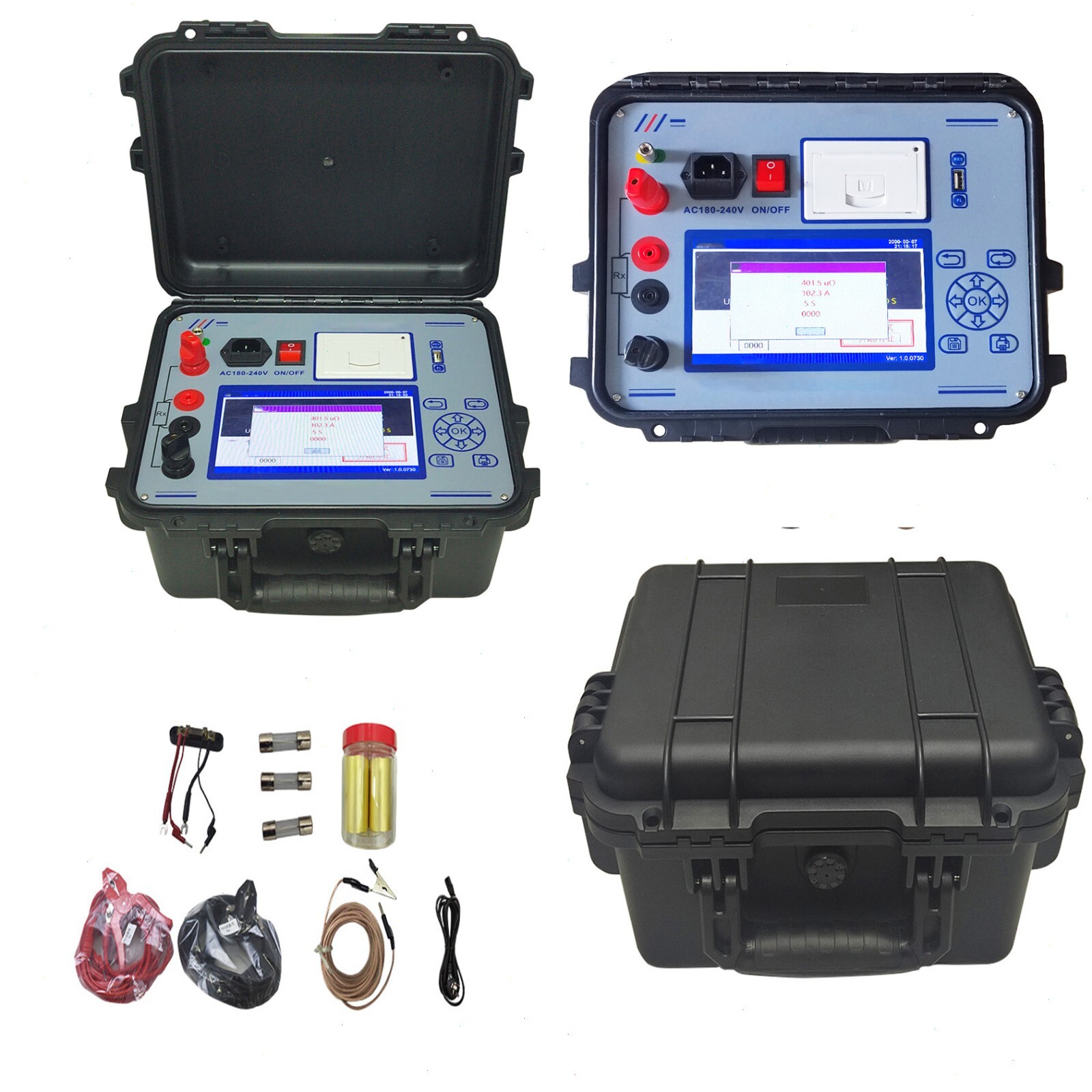 Loop Resistance Tester with Current 100A Range 0-50mΩ Bulti-in Printer