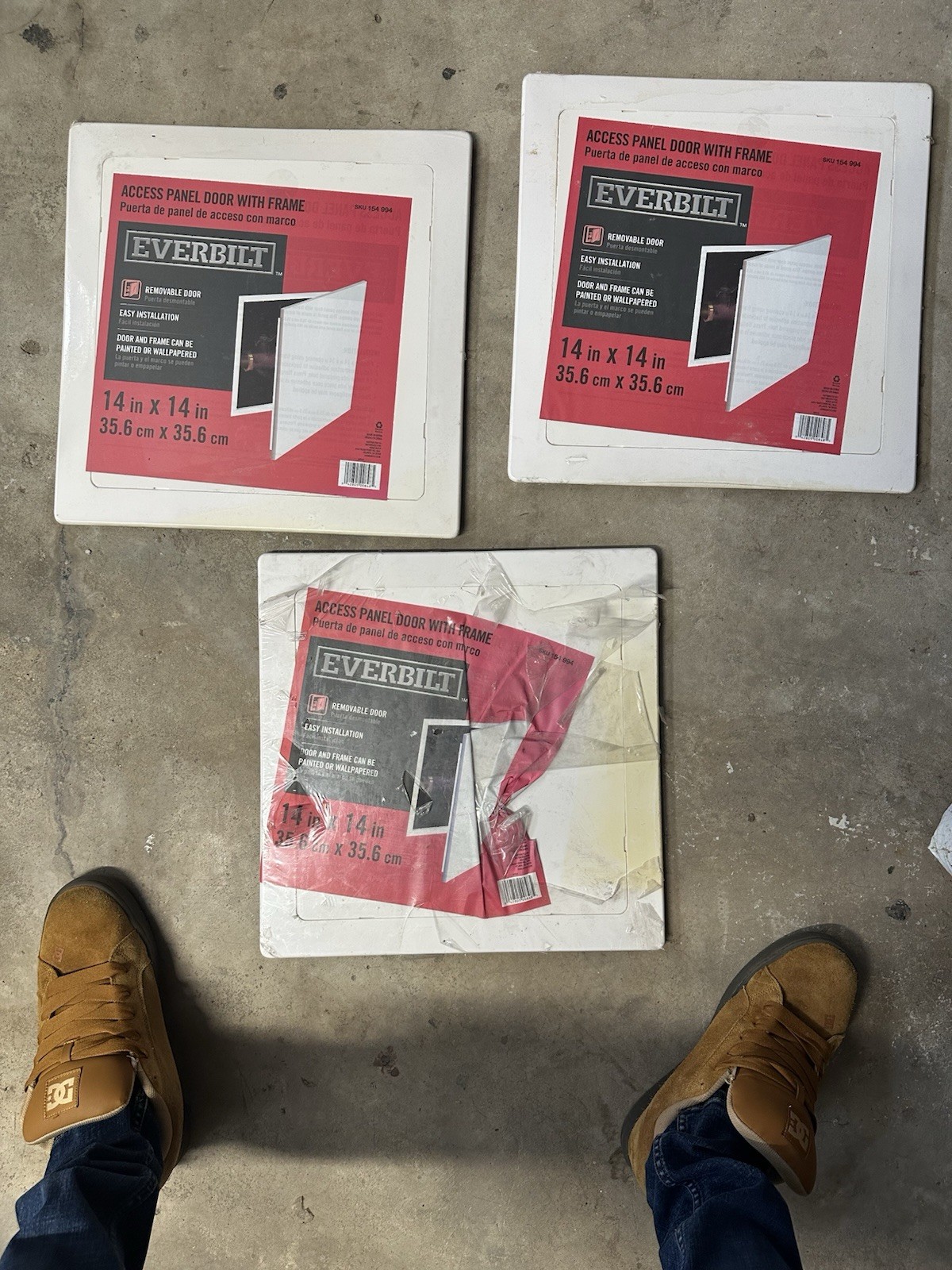 Lot Of 3 Everbilt 14 in. x 14 in. Access Panel with Frame Some Wear On Them
