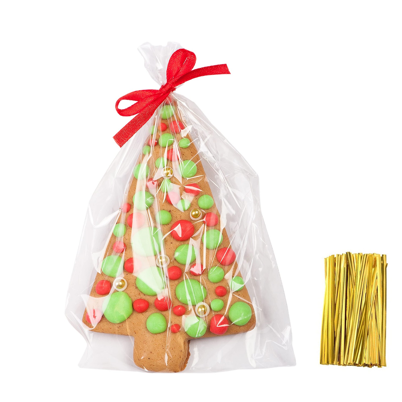 Cellophane Treat Bags, 6×9 Inches Clear Cellophane Bags With Twist Ties