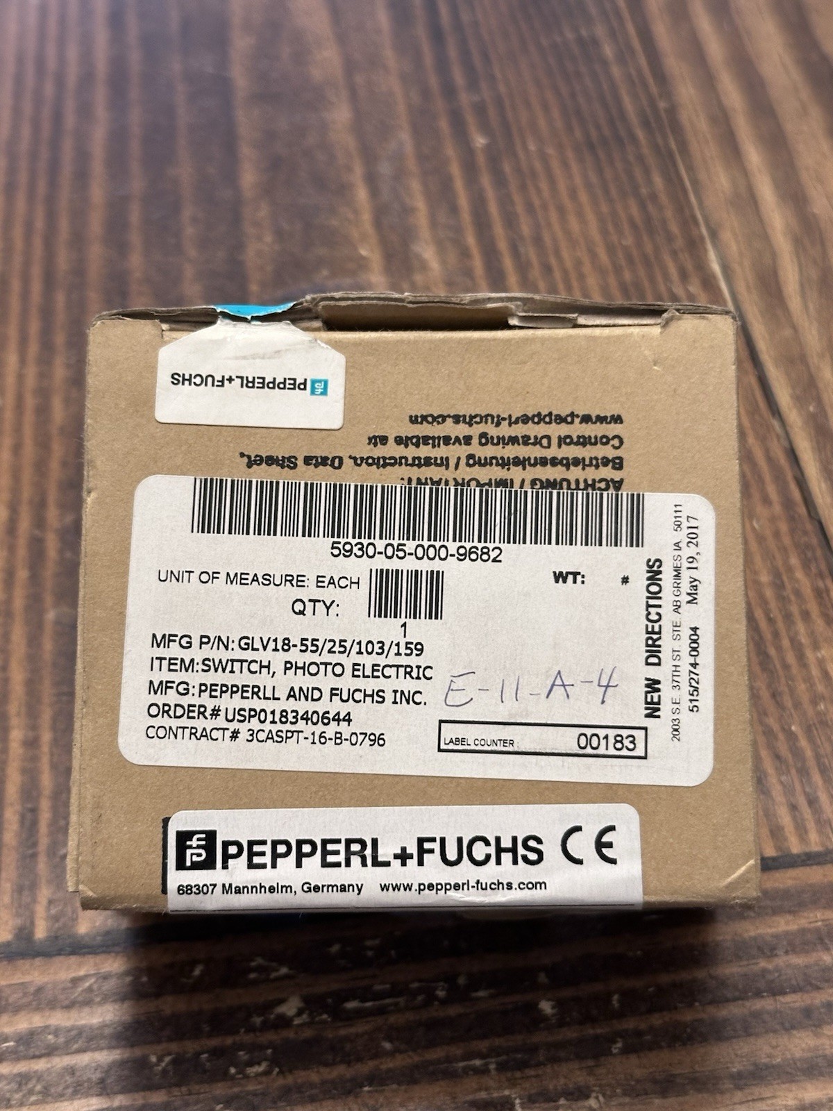 New PEPPERL+FUCHS Retroreflective Sensor GLV18-55/25/103/159 Part #193026