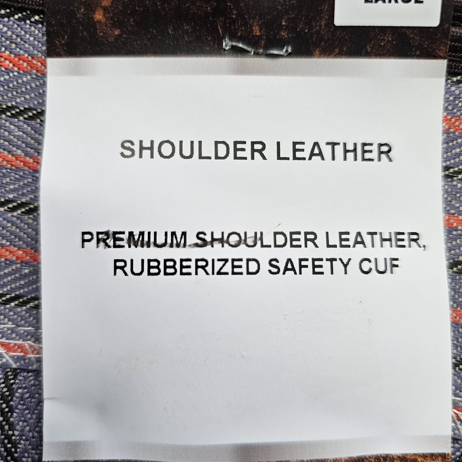 Cordova Leather Palm Safety Split Cowhide Working Cuff Gloves Size Large