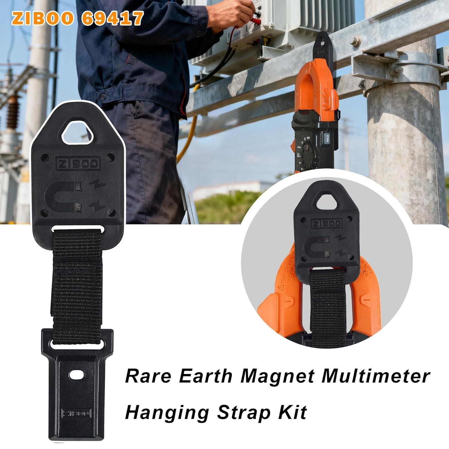 69417 Rare Earth Magnet Multimeter Hanging Strap Kit for Klein Tools MM700