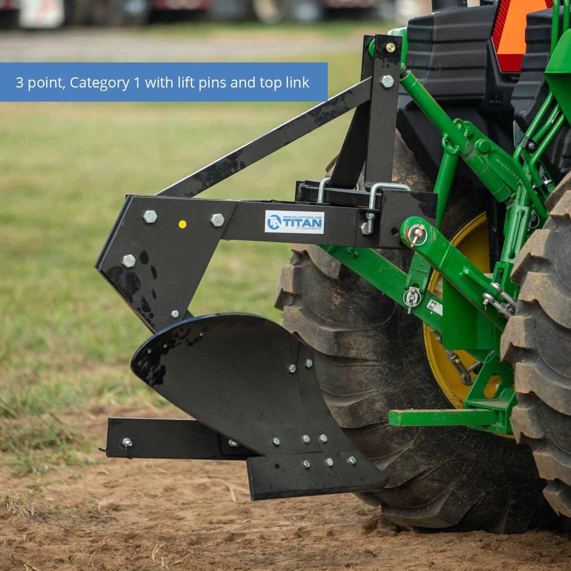 Titan Attachments 18-in. Single Bottom Tow-Behind Moldboard Turn Plow, 3-Point H