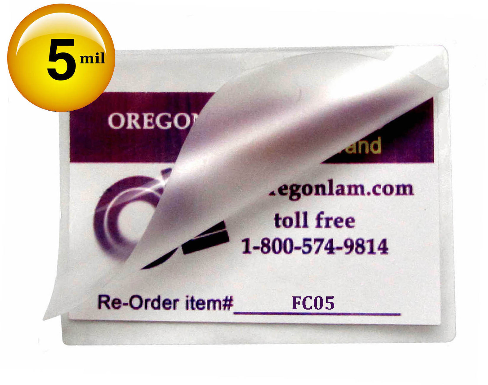 Hot Laminating Pouches 3-1/2 x 5-1/2 File Card size [pack of 100] 5 Mil Clear