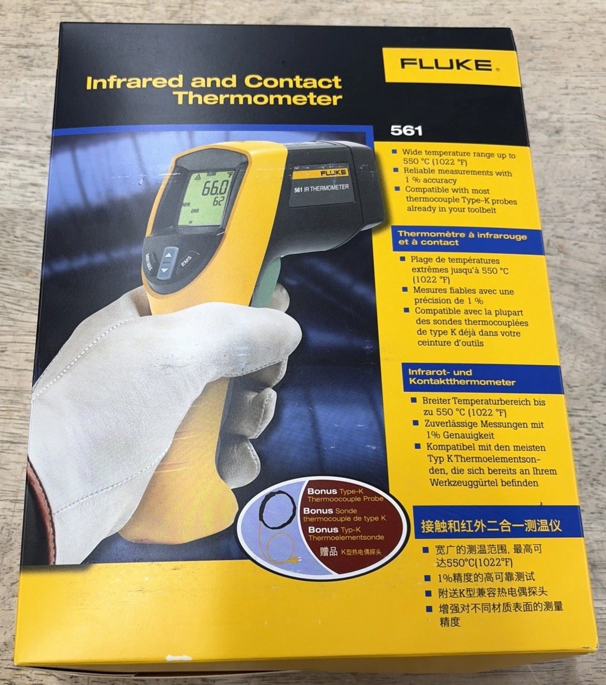 Fluke 561 HVAC Infrared & Contact Thermometer 40°F to 1022°F