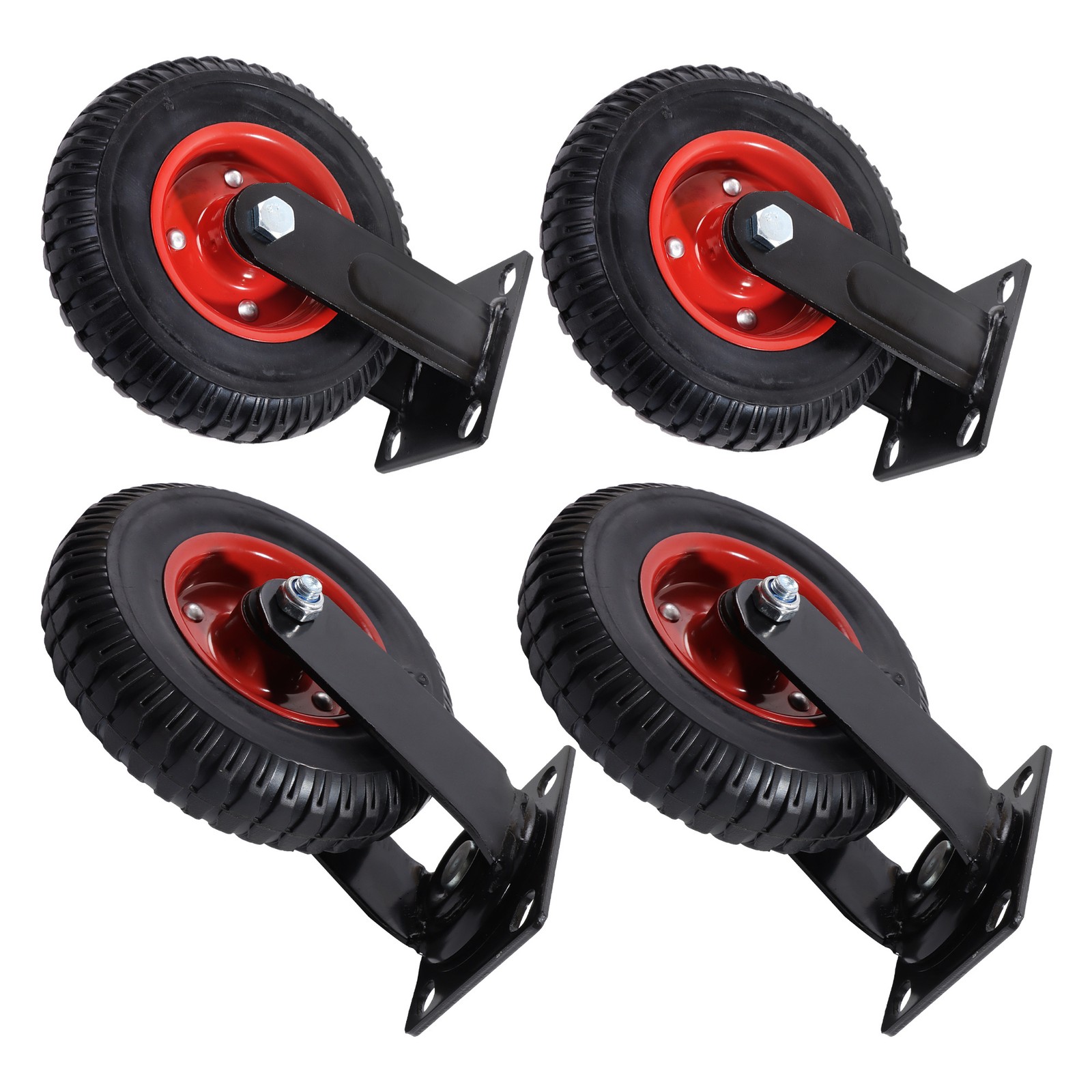 4 Pack Heavy Duty Swivel Caster Wheels 8 Inch 2 Swivel And 2 Fixed 2070Lbs