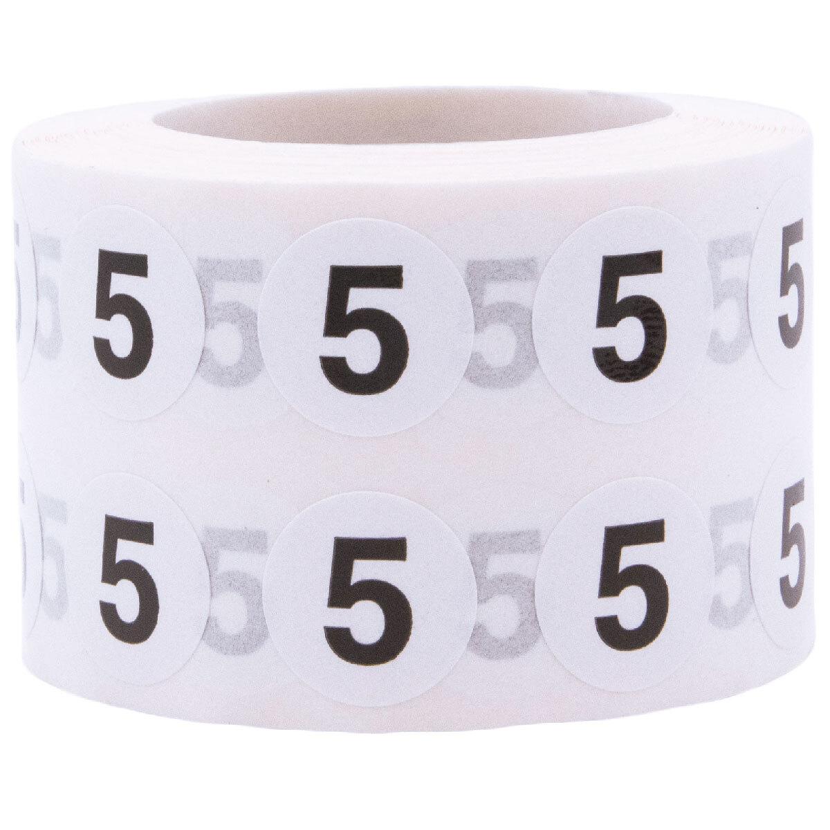White with Black Number Stickers | 0.5″ Inch Round | 1000 Pack | Pick from 0-20