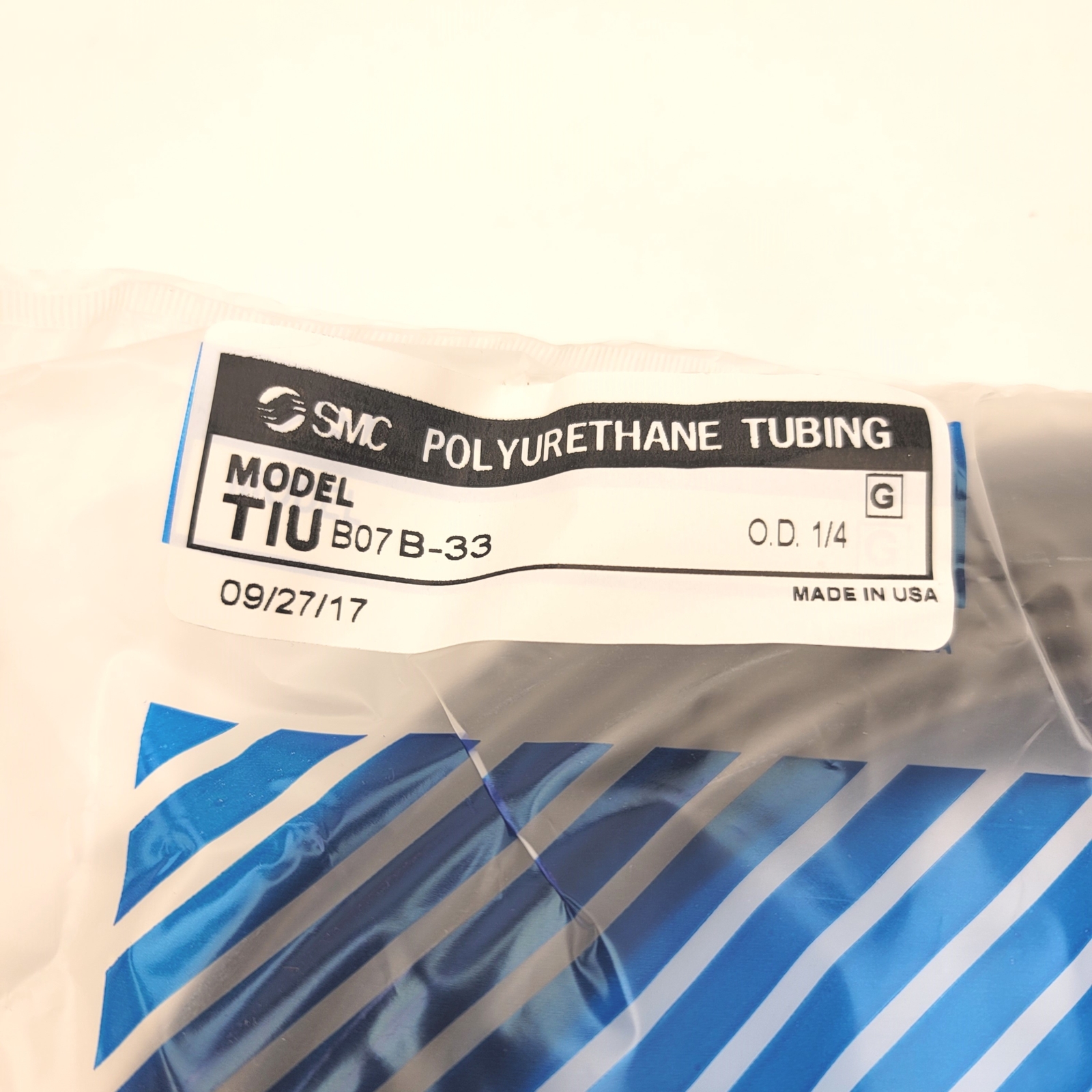SMC TIUB07B-33 Polyurethane Tubing 1/4″ O.D. 100Ft Roll, 0.8MPa Max, Black