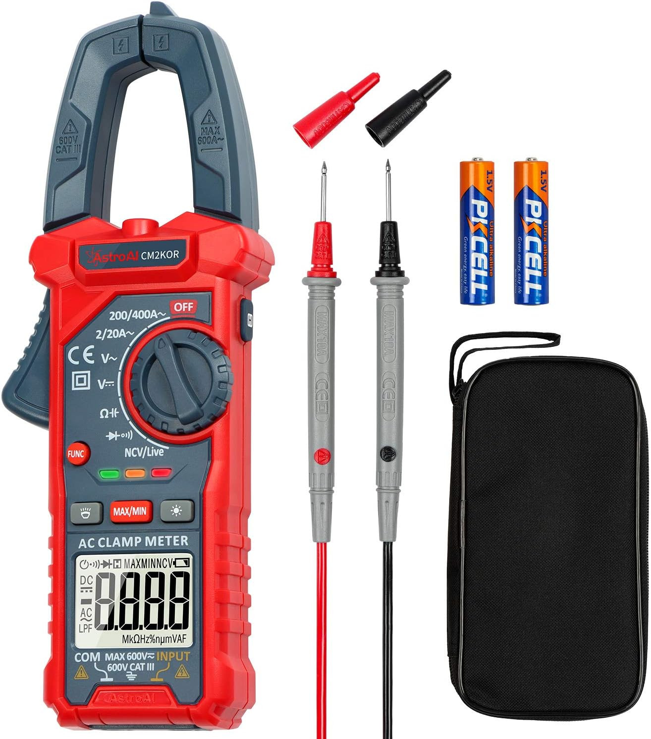 Digital Clamp Meter Multimeter 2000 Counts Amp Voltage Tester Auto-Ranging wi…