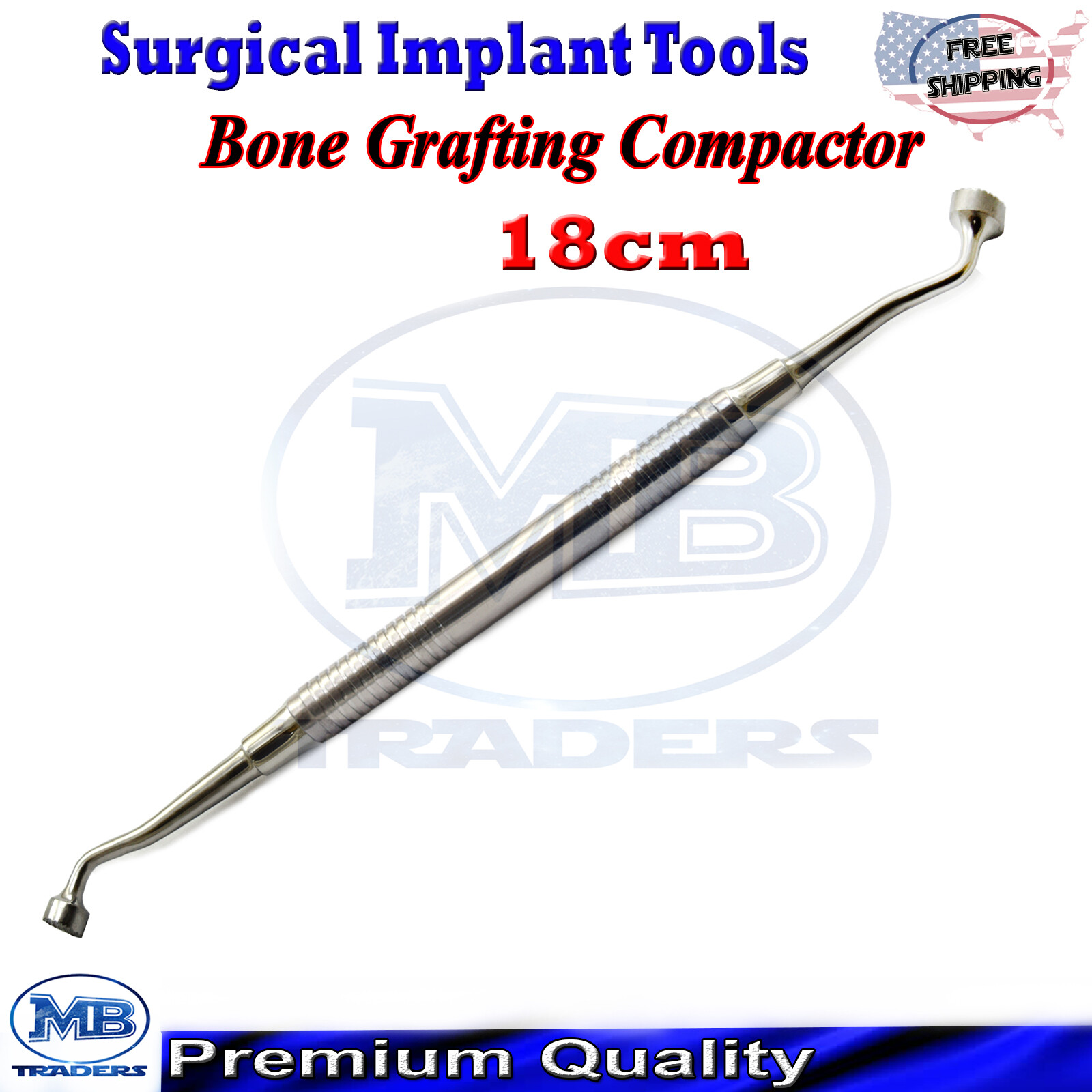 Orthodpedic Surgery Implant Bone Compactor Grafting Surgical Serrated Tip Dental