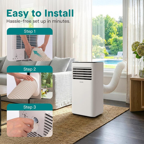 SereneLife Small Air Conditioner Portable 8,000 1 Count (Pack of 1), White