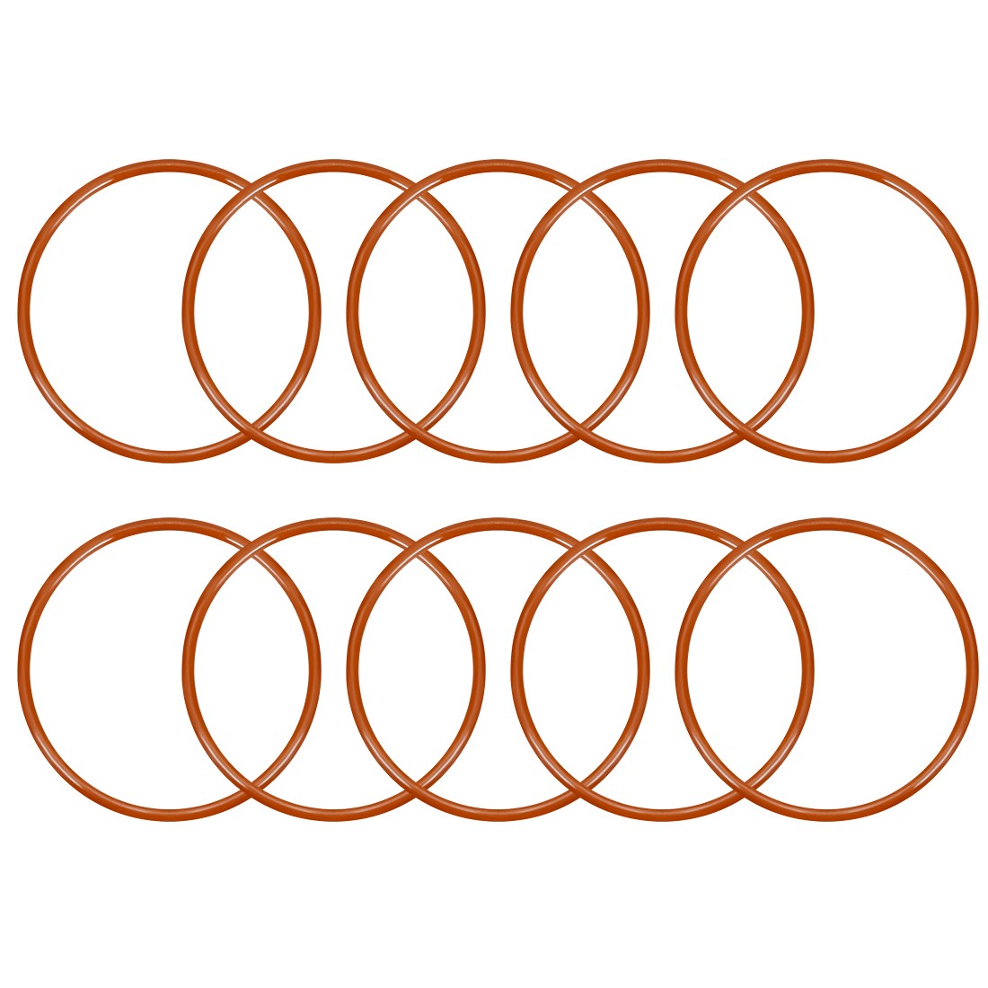 Silicone O-Ring 65mmx60.2mmx2.4mm VMQ Seal Rings Sealing Gasket Red, 10PCS