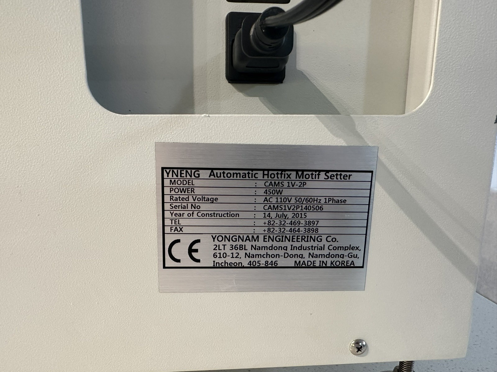 CAMS 1v2p Rhinestone Hopper Feeder Plate SS06 Machine Part Lot 092 SKU CAMM2P001