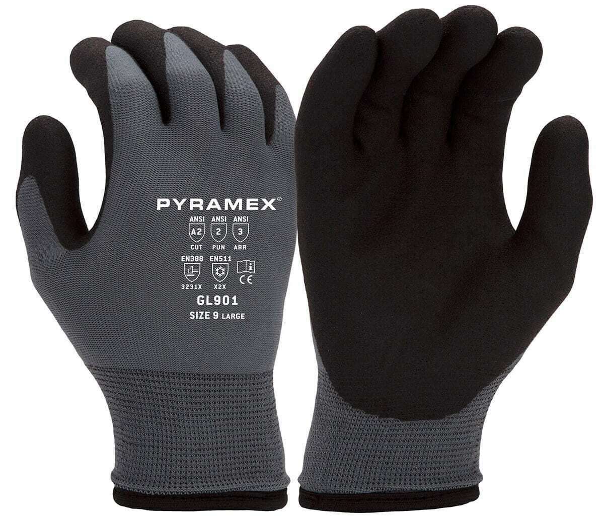 1 PR. WATER RESISTANT Insulated Cold Weather Warm Winter Palm Coated WORK GLOVES