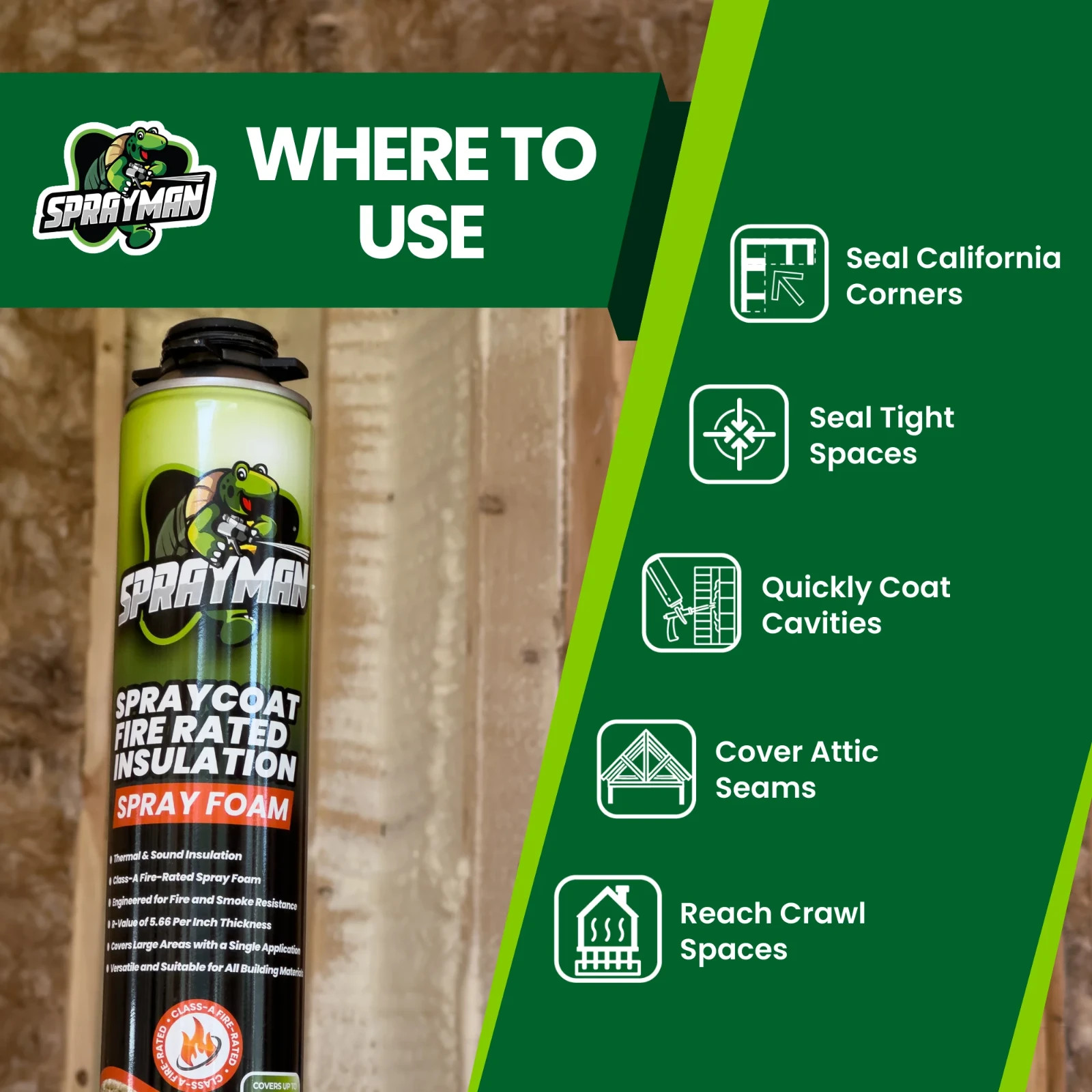 Sprayman Spraycoat Fire Rated Closed Cell Insulation Foam Kit 27.1oz 24 Pack