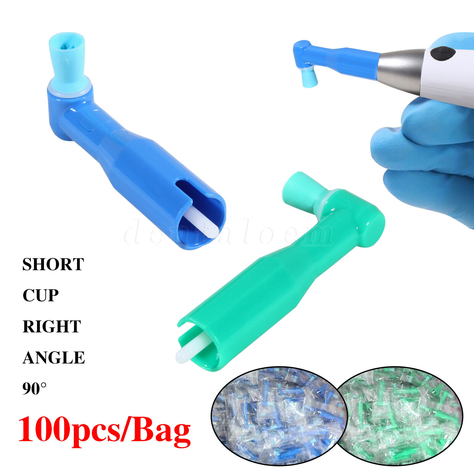 100Pcs/Bag Dental Disposable Prophy Angles Soft Firm Cup Latex Free #