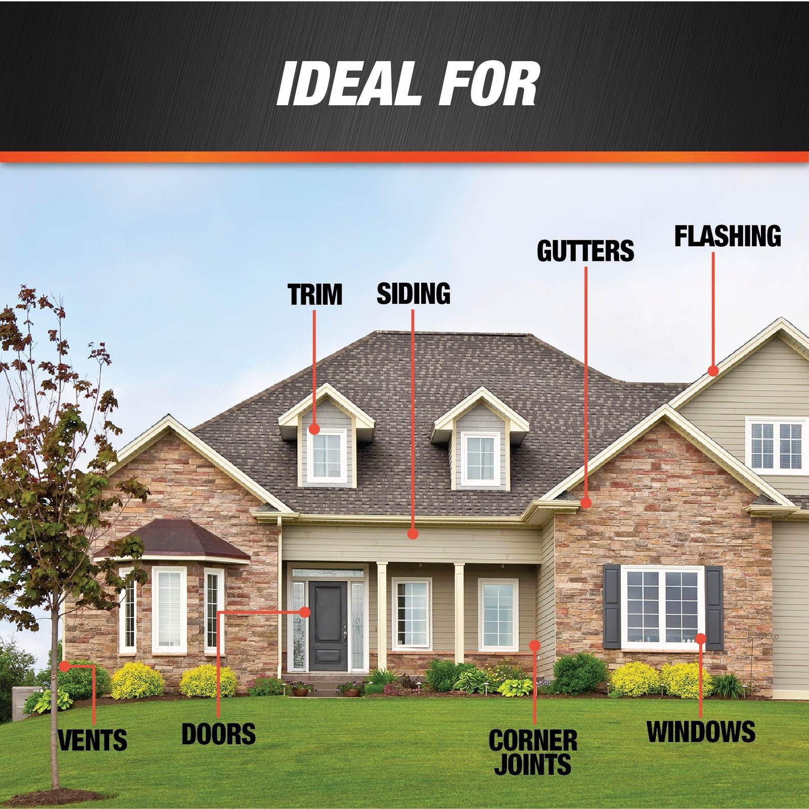 DAP 100% Silicone Rubber Window, Door, and Siding Sealant, 9.8 Oz, Black