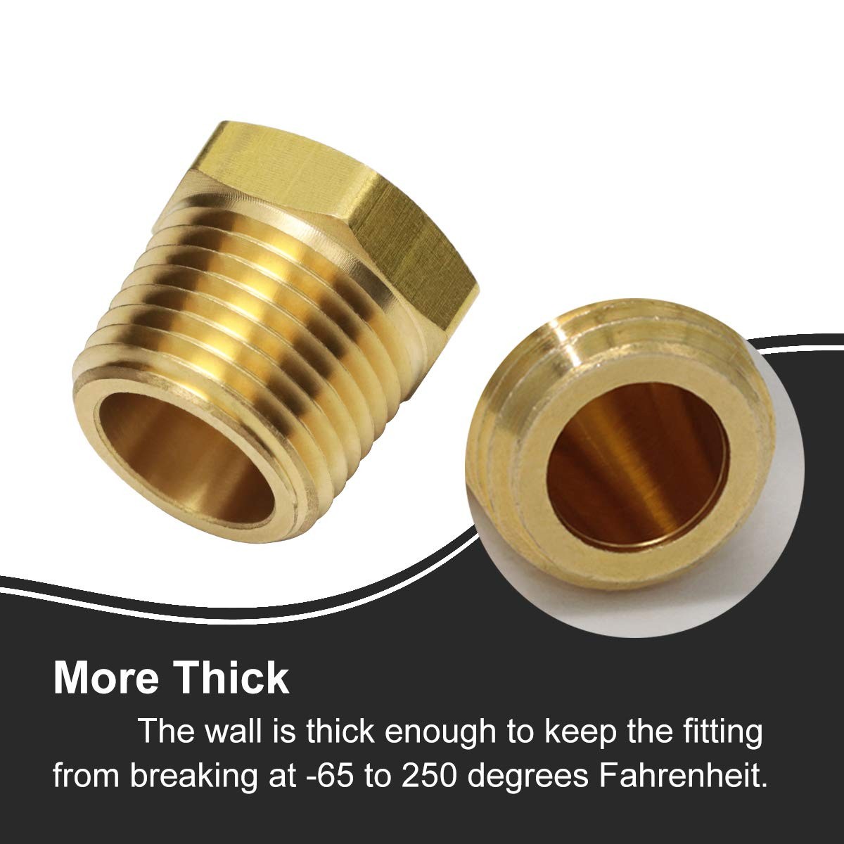 2pcs 1/2 Inch NPT to 1/4 Inch NPT Female Reducer Brass Pipe Hose Tube Fitting…