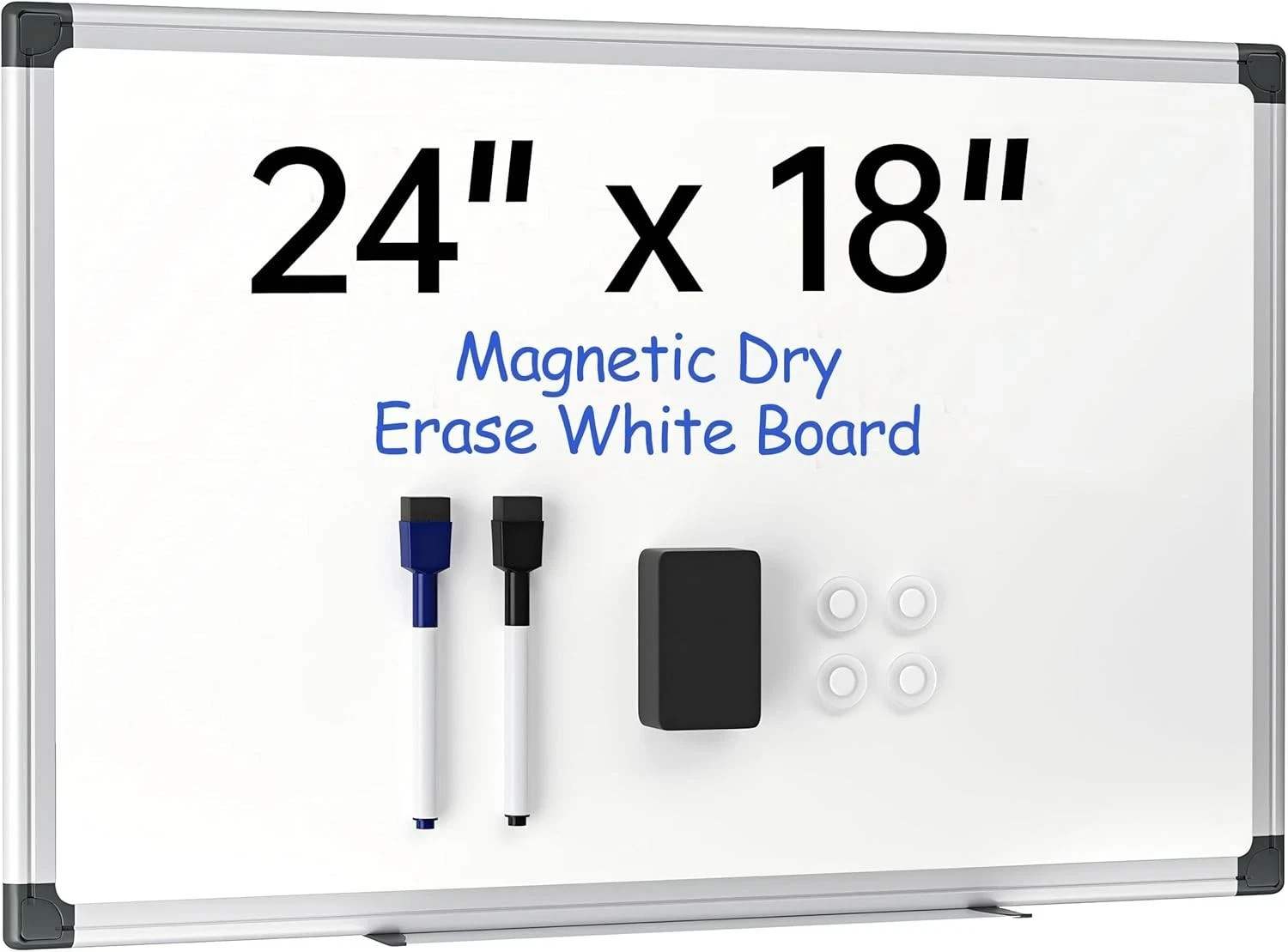 24″ x 18″ Magnetic Whiteboard for Wall Dry Erase Board with Silver Frame Hanging