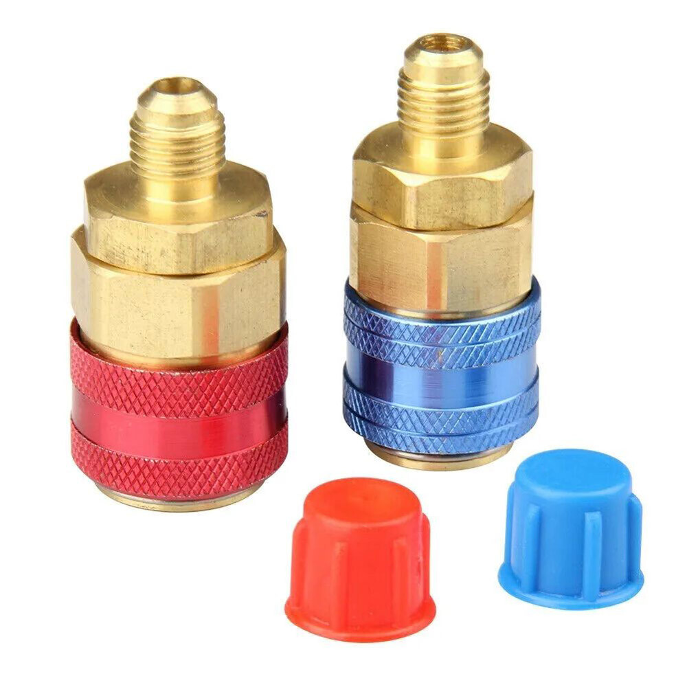 R134A A/C Quick Coupler Adapter Car High & Low Side HVAC SAE Male Flare Fitting