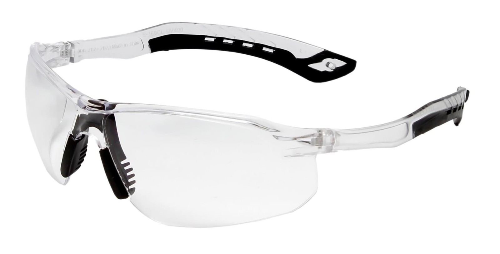 Calabria Replays Clear Crystal Black Sport Safety Glasses for Pickleball Eye Pro