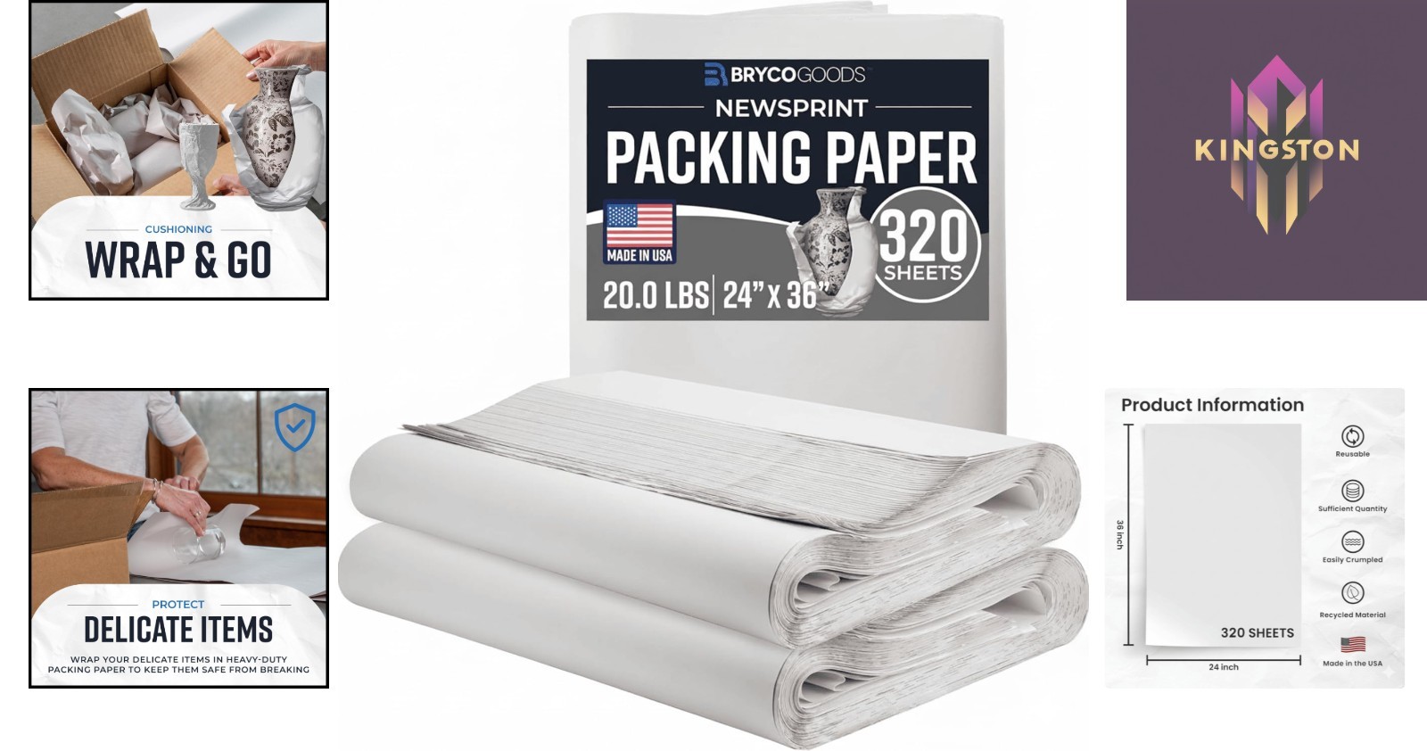 320 Sheets of 24″ x 36″ Newsprint Packing Paper – Ultimate Moving Protection