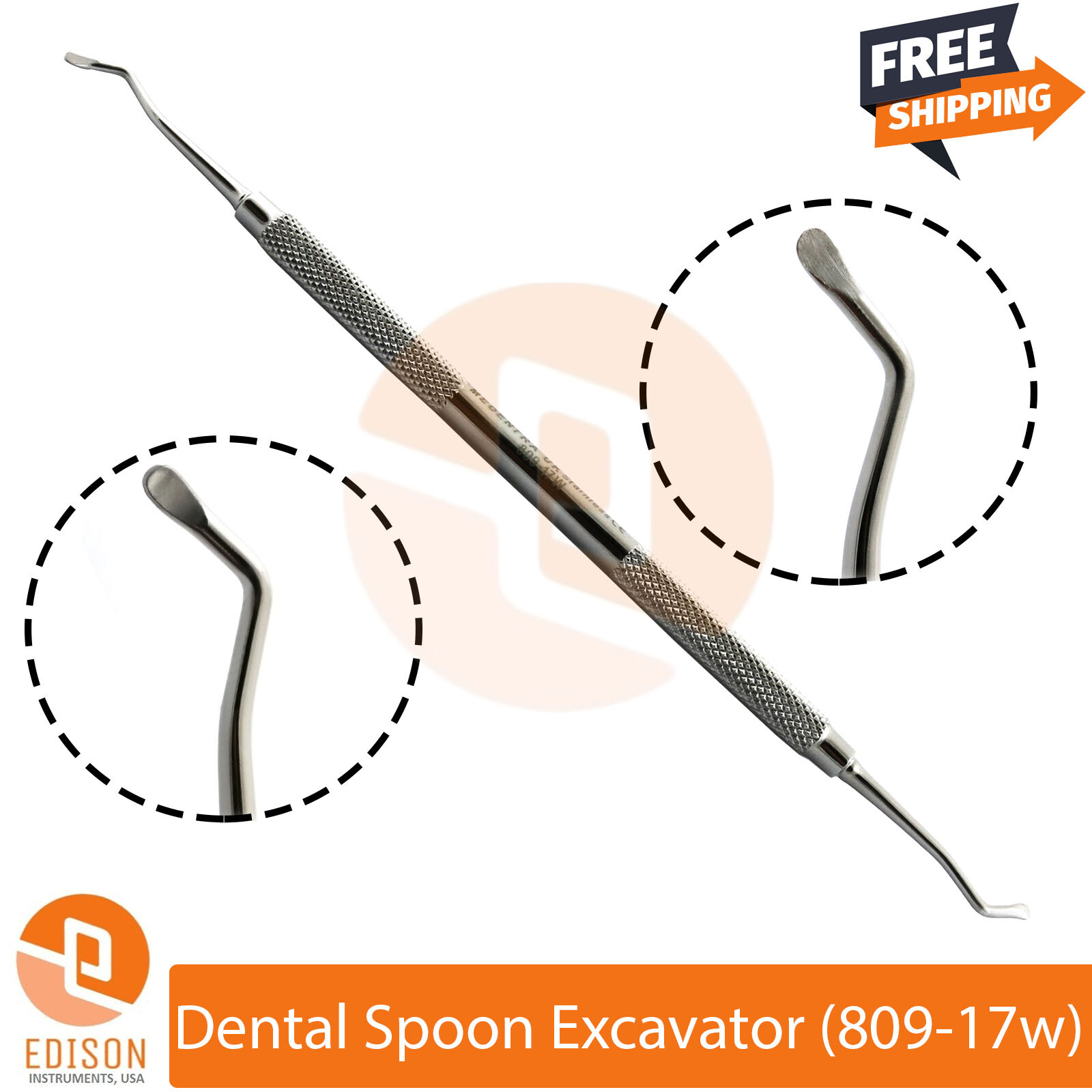 Dental Restorative Excavators 17W,18W,19W Removal Decayed Dentin Debris Set Of 3