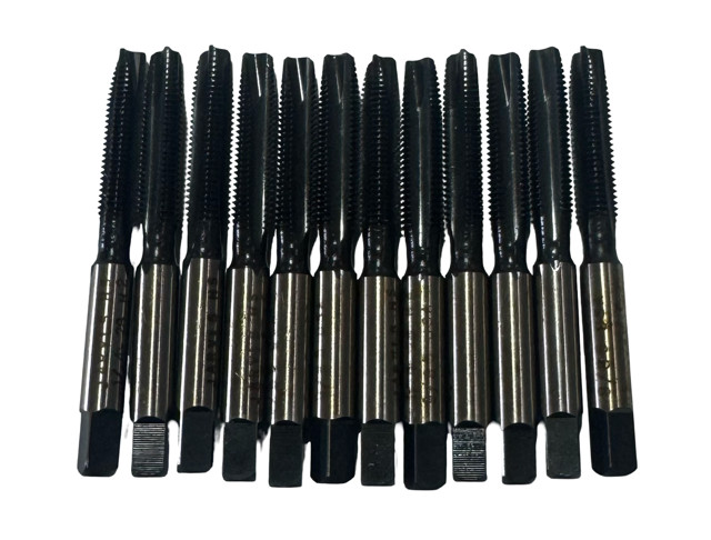 1/4″-28 HSS Spiral Point Plug Taps 3 Flute H2 USA Made 12 Pack