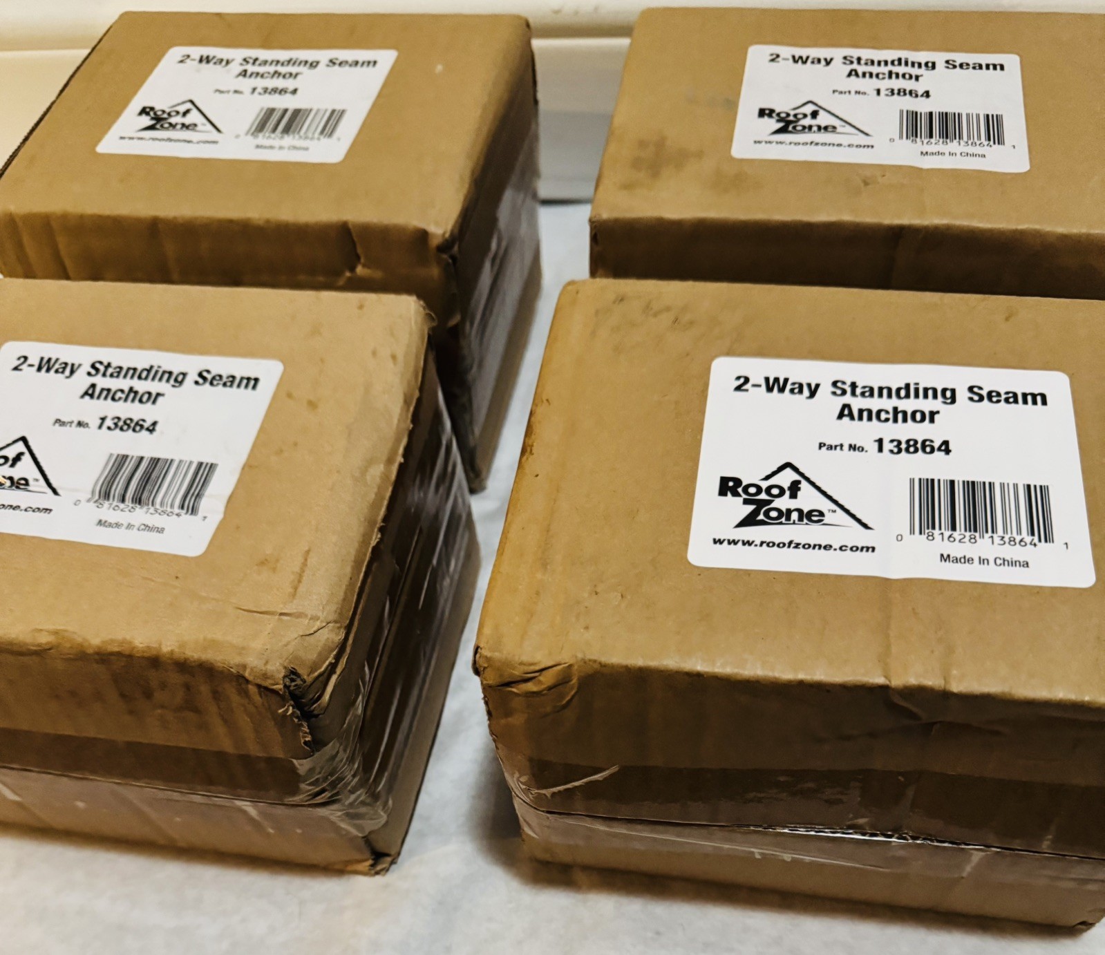 Roof Zone 2 Way Standing Seam Anchor (# 13864) – Lot of 4 – New in Boxes