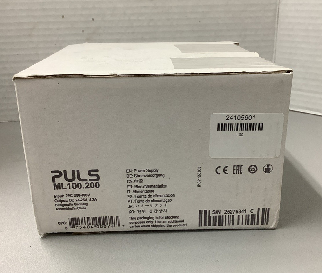 Puls ML100.200 DIN Rail Power Supply 24V 4.2A 3PH (b584)