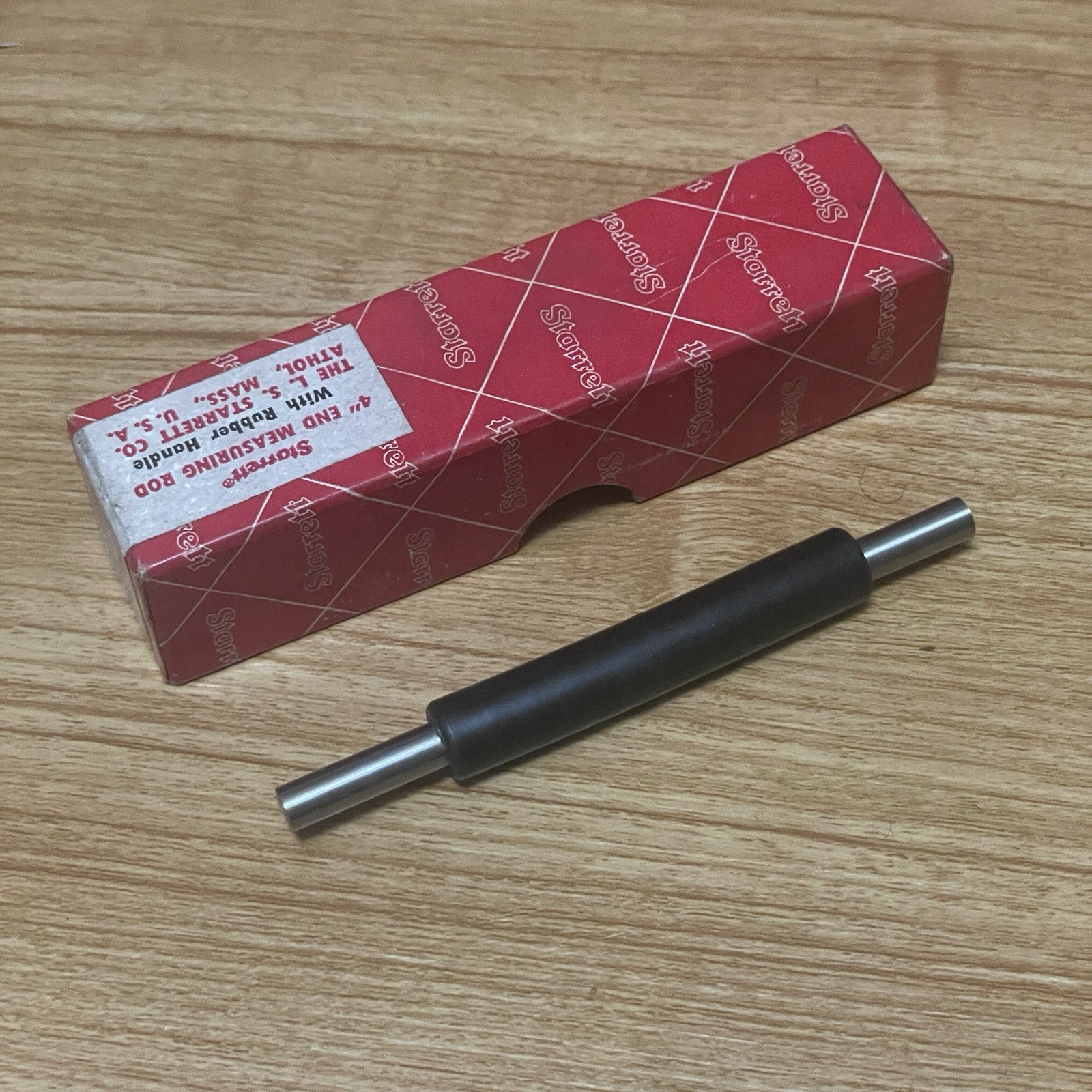 Starrett No. 234 4” End Measuring Rod With Rubber Handle Inside Micrometer USA